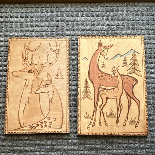 Rare reindeer art plaques - rare,