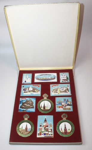 Soviet enamel plaque set - enamel,