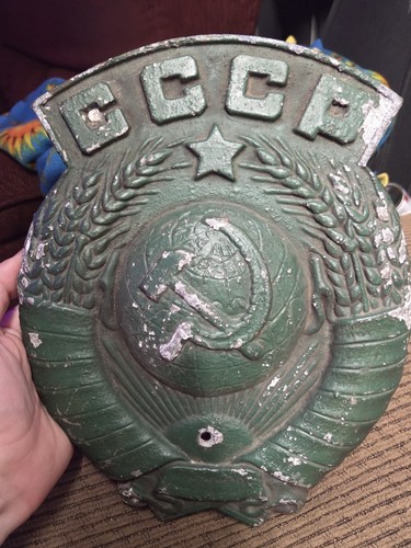 Soviet union metal plaque - soviet,